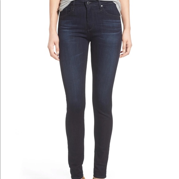 AG Adriano Goldschmied Women's Farrah High Rise Skinny Jean – Ankle Crop, Stretch Coated Denim, 9.5" Rise